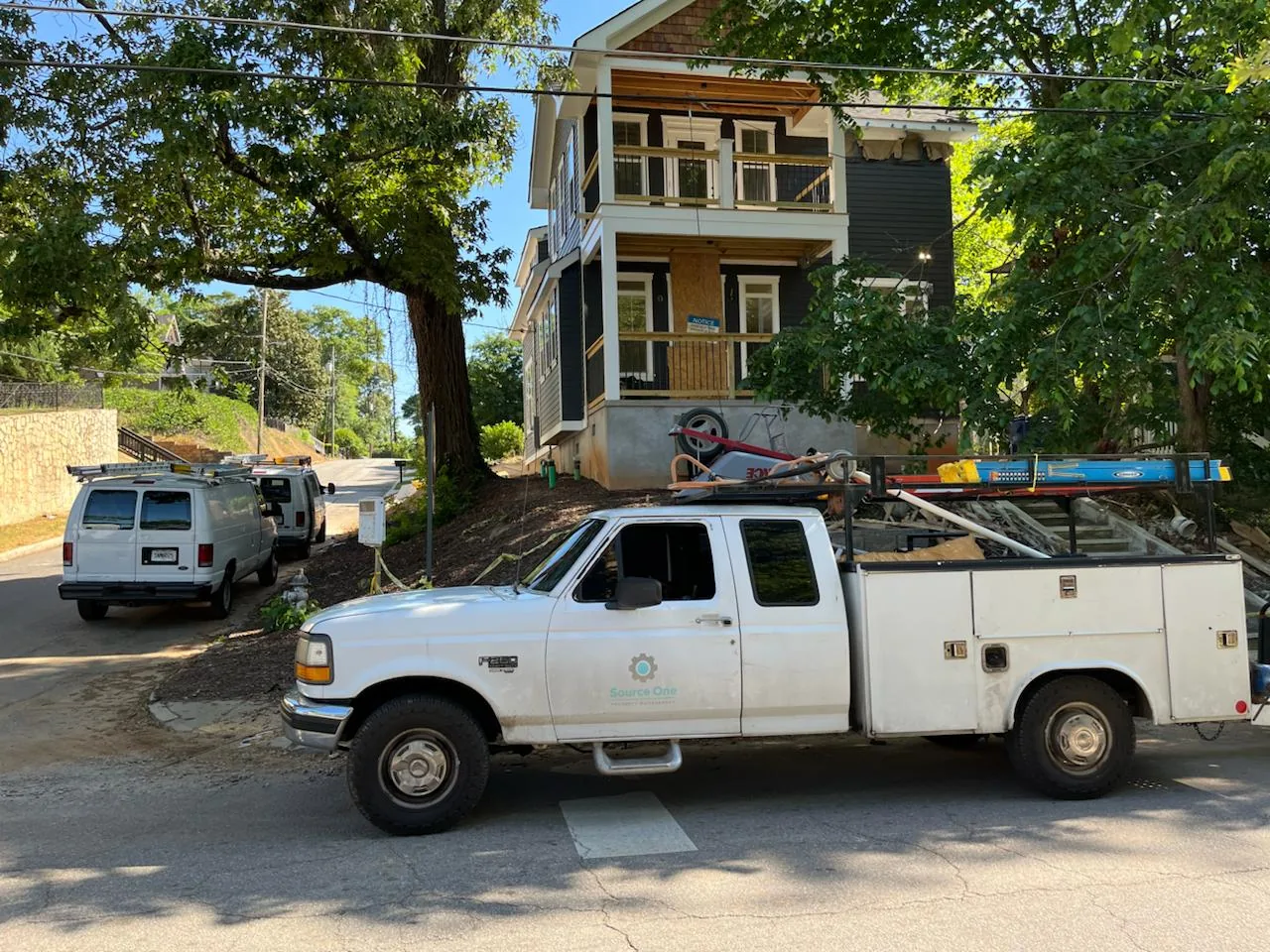 Service vehicle on residential job